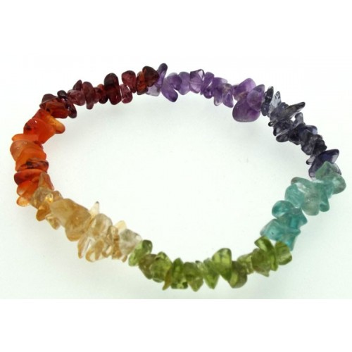 Chakra Gemstone Chip Bracelet